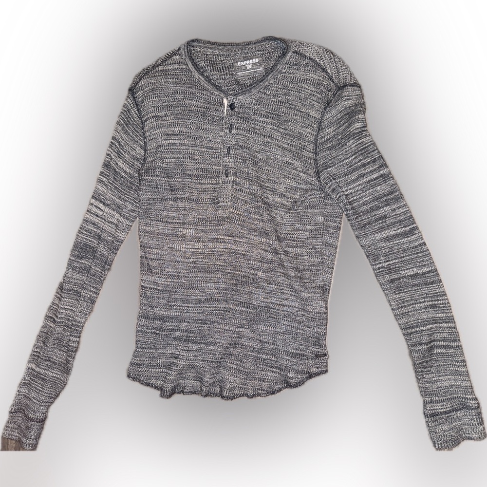 Express Men’s Slim Fit Long Sleeve Shirt – Size Small – Grey